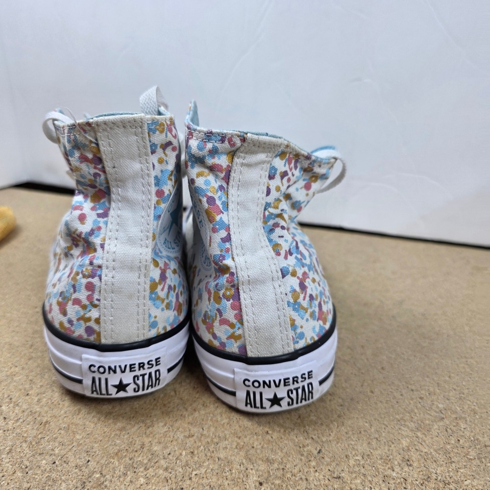 Converse Chuck Taylor All Star High Top Sneakers Floral White Blue Pink Sz 7 - Picture 5 of 11